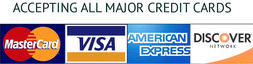 Accepting Visa, Mastercard, American Express and Discover